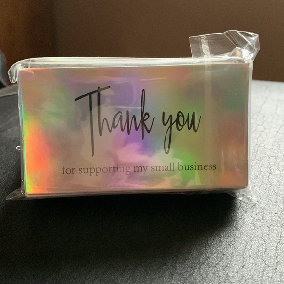 50 PK Metallic Rainbow Thank You Cards / Package Inserts 50 Pk - Picture 7 of 7